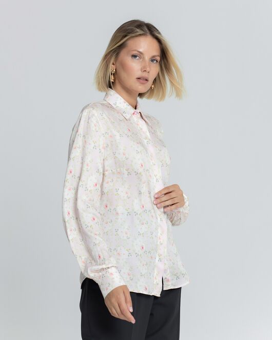 Женская рубашка под пуговицы принт розы - 8380 от byME  Женская рубашка под пуговицы принт розы - 8380 от byME