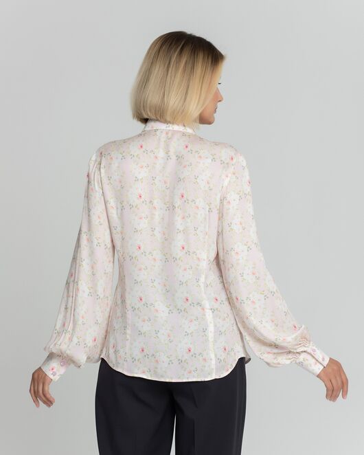 Женская рубашка под пуговицы принт розы - 8380 от byME  Женская рубашка под пуговицы принт розы - 8380 от byME