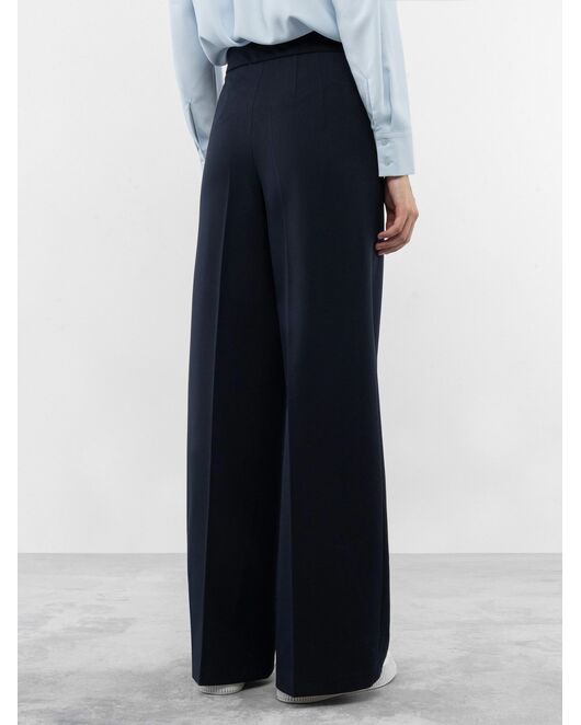 Брюки женские классические свободного кроя тёмно-синие от byME 