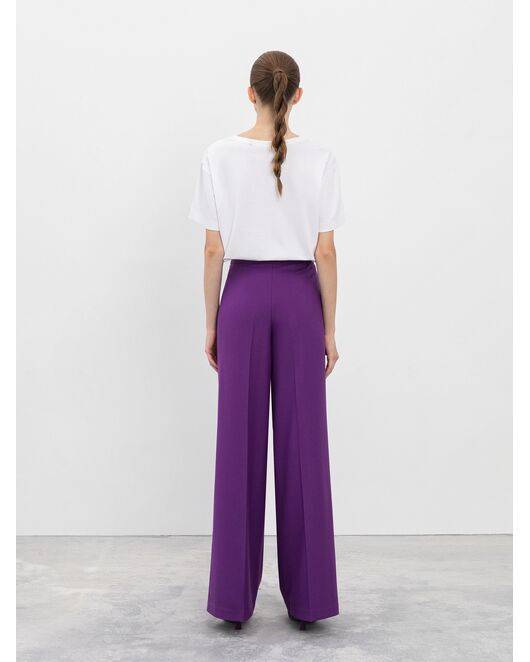 Широкие женские брюки со стрелками фиолетовые от byME 