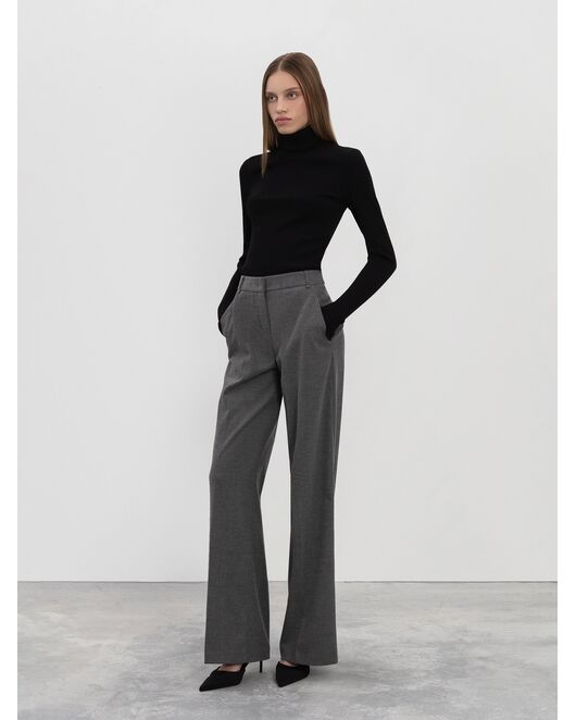 Расклешенные брюки со стрелками серые от byME 