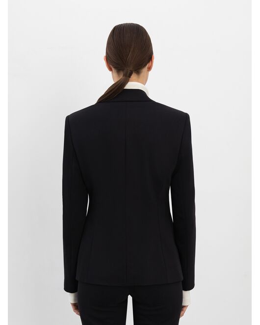 Однобортный чёрный жакет из плотного хлопка от byME 
