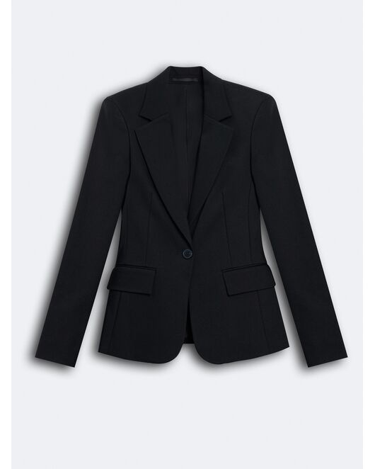 Однобортный чёрный жакет из плотного хлопка от byME 