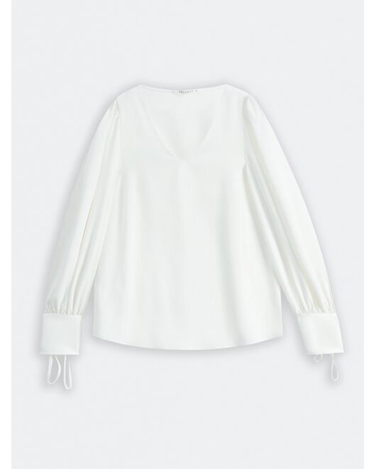 Женская блуза с V-образным вырезом и объемными рукавами от byME 