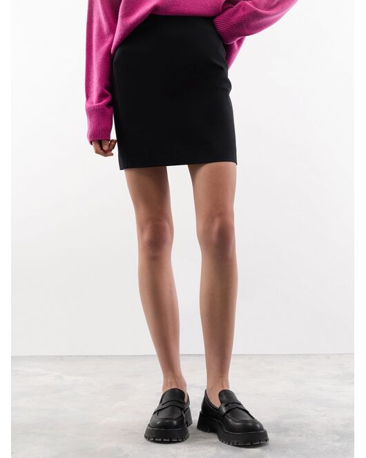 Мини-юбка из стрейч-хлопка чёрная от byME 