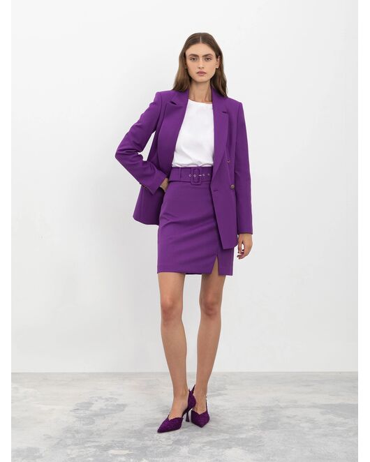 Юбка женская со съемным поясом фиолетовая от byME 