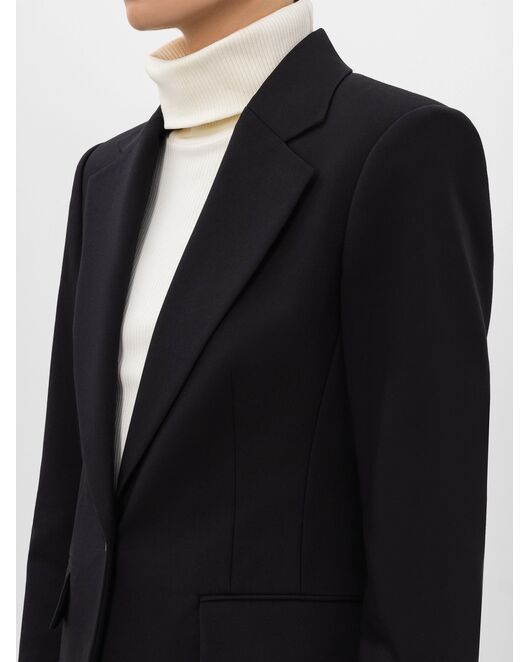 Однобортный чёрный жакет из плотного хлопка от byME 