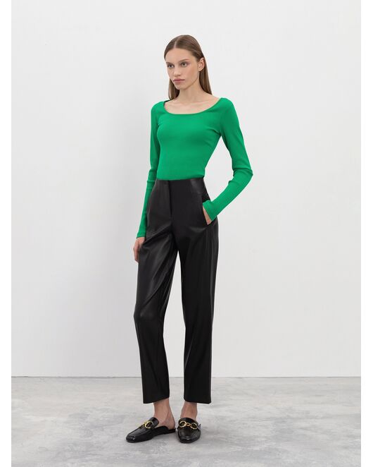 Брюки черные из экокожи CA-0-91205_50000-167 от byME 