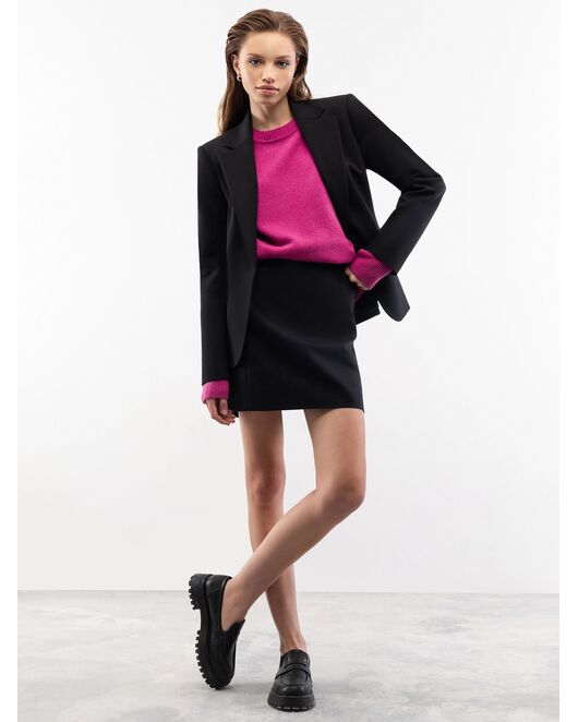 Мини-юбка из стрейч-хлопка чёрная от byME 