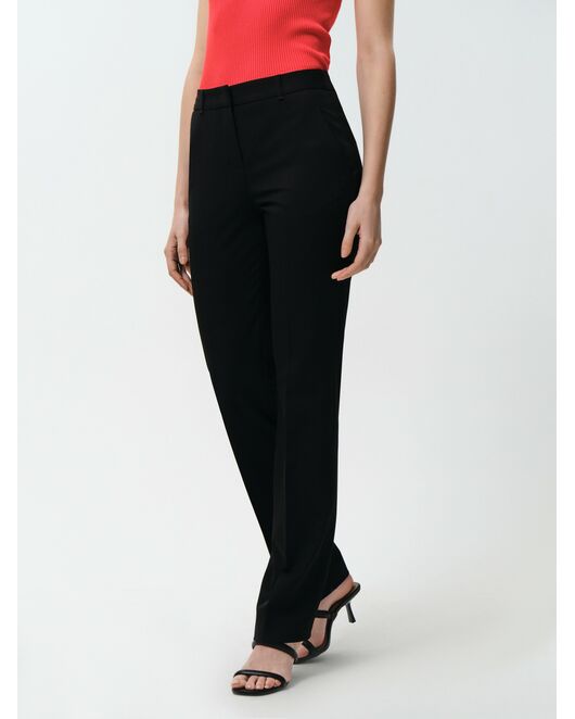 Женские брюки прямого кроя со стрелками чёрные от byME 