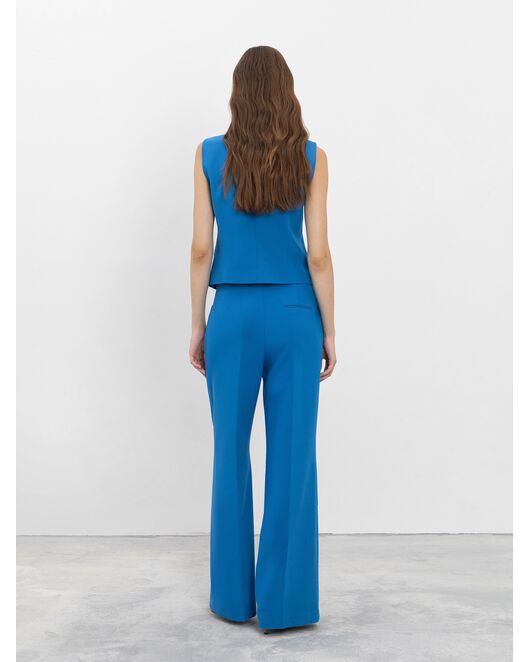 Прямые брюки из костюмной ткани васильковые от byME 
