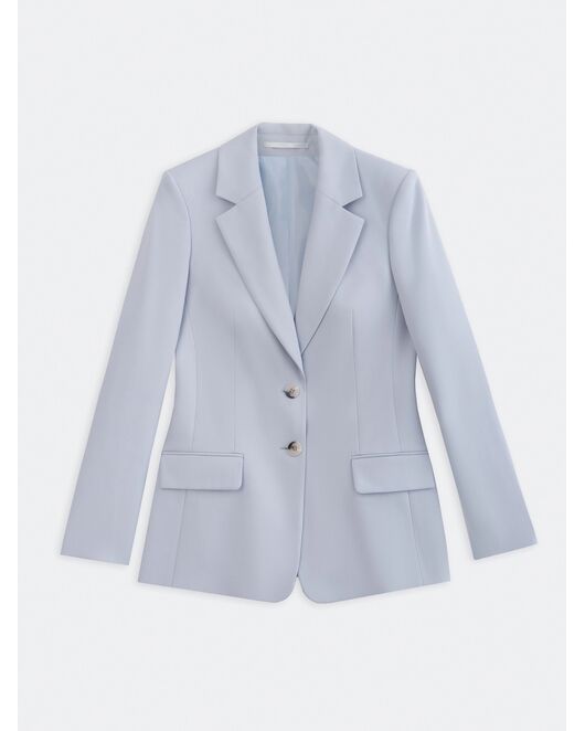 Женский однобортный приталенный жакет голубой от byME 