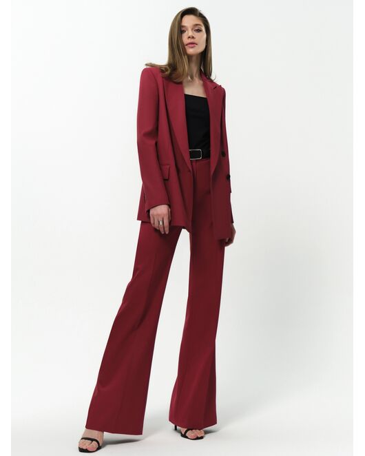 Брюки женские клёш брусничные от byME 