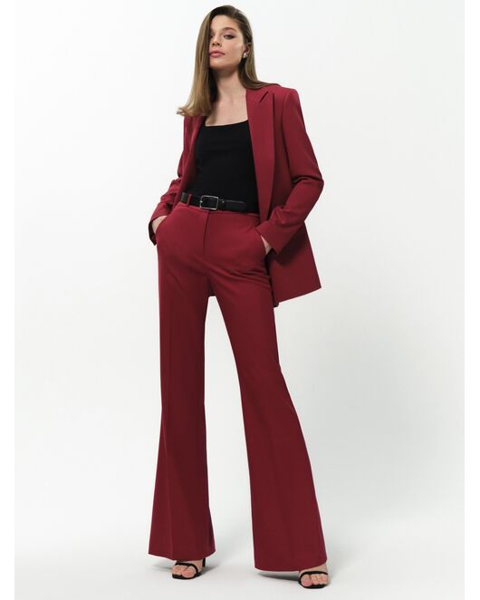 Брюки женские клёш брусничные от byME 