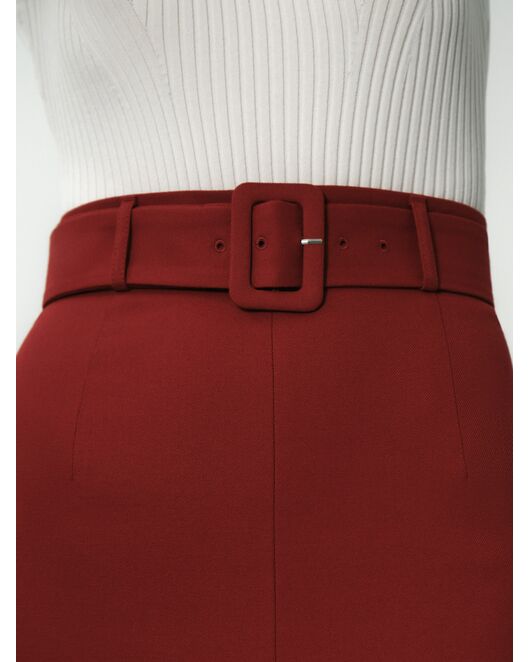 Юбка-карандаш женская со съемным поясом красная от ByME 