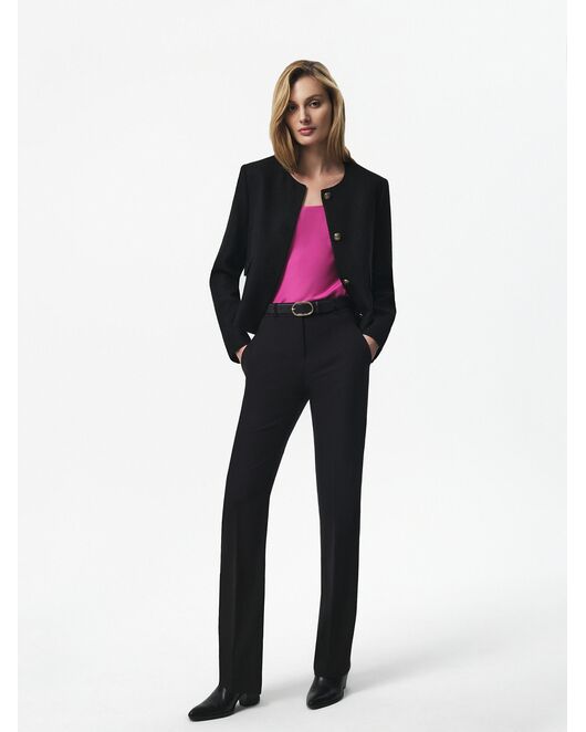 Классические брюки на средней посадке черные от byME 