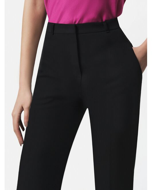 Классические брюки на средней посадке черные от byME 