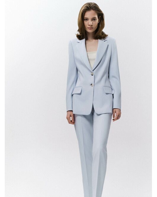 Женскиие прямые брюки  голубого цвета от byME  Женскиие прямые брюки  голубого цвета от byME