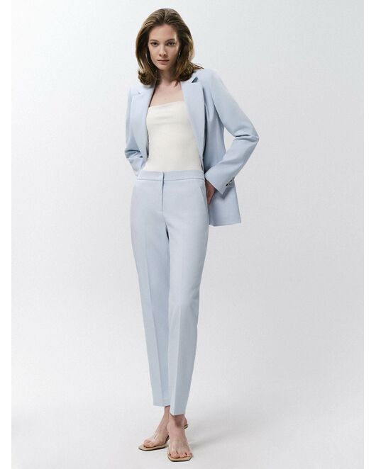 Женскиие прямые брюки  голубого цвета от byME  Женскиие прямые брюки  голубого цвета от byME