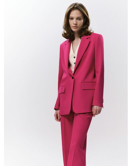 Прямой однобортный жакет ярко-розовый от byME 