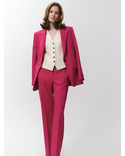 Женские классические брюки со стрелками ярко-розовые от byME 