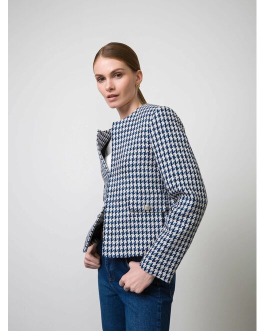 Твидовый жакет без воротника от byME 