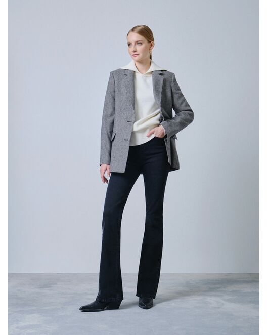 Женские джинсы-клеш со средней посадкой чёрные от byME 