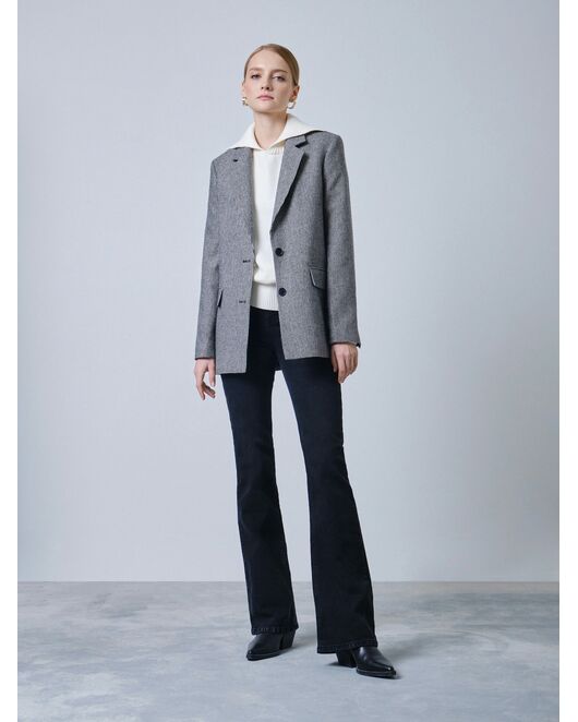 Женские джинсы-клеш со средней посадкой чёрные от byME 