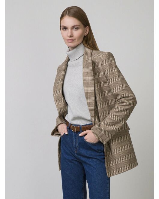 Женские прямые джинсы на высокой посадке синие от byME  Женские прямые джинсы на высокой посадке синие от byME