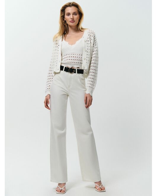 Вязаный топ женский экрю от byME 