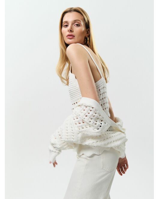 Вязаный топ женский экрю от byME 