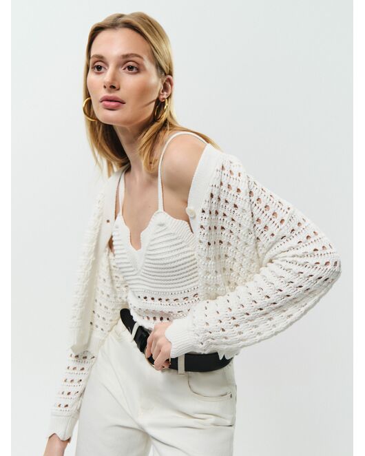 Вязаный топ женский экрю от byME 