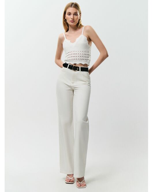 Вязаный топ женский экрю от byME 