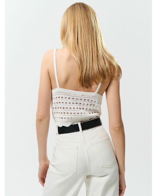 Вязаный топ женский экрю от byME 