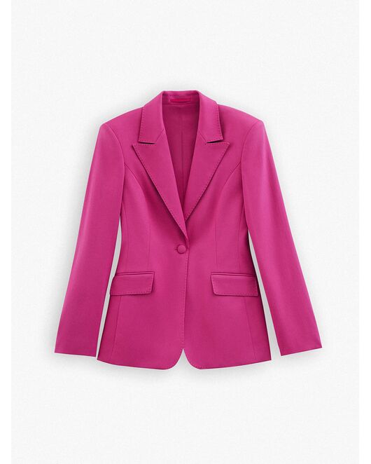 Женский приталенный пиджак на одной пуговице цикламен от byME 