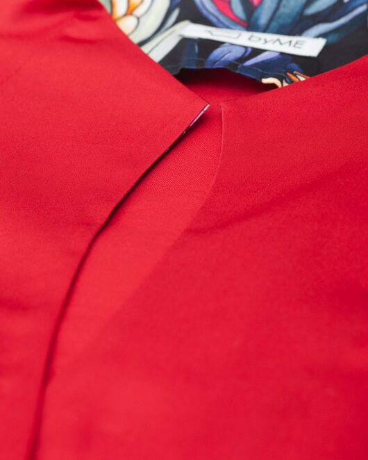 Женская рубашка вишнёвая воротник стойка под пуговицы с отделкой протеи - 8349 от byME 