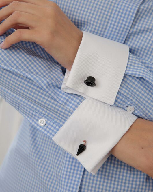 Женская рубашка под запонку голубая - 8488 от ByME 