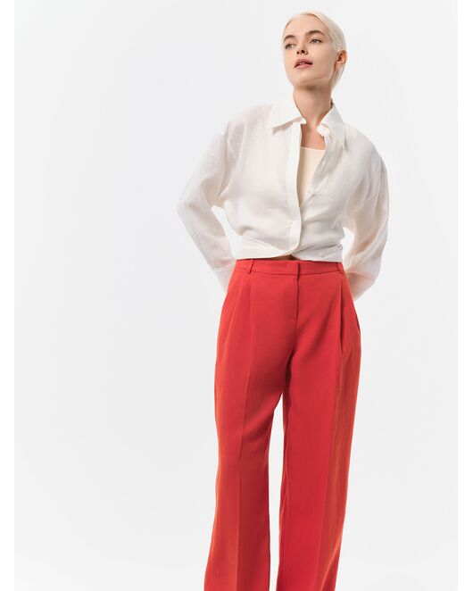 Брюки из смесового льна от byME 