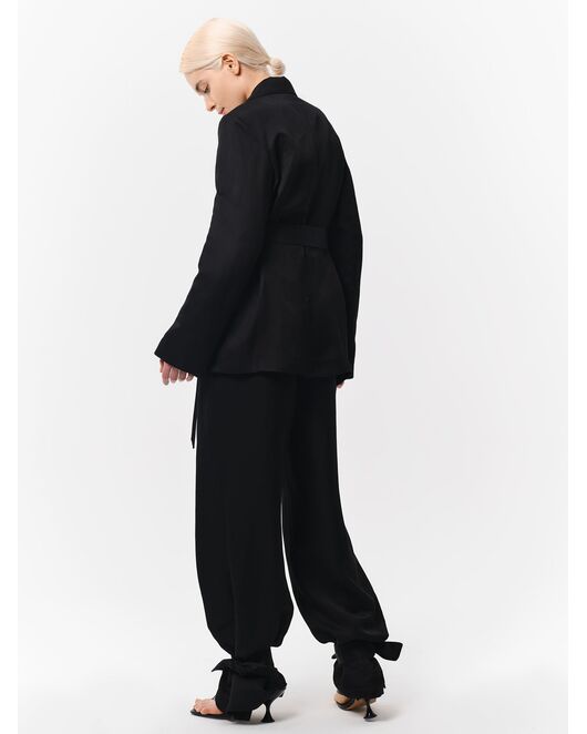 Широкие брюки с хлястиками черный от byME 