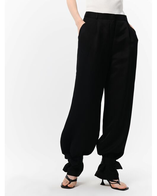 Широкие брюки с хлястиками черный от byME 