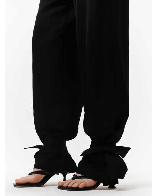 Широкие брюки с хлястиками черный от byME 