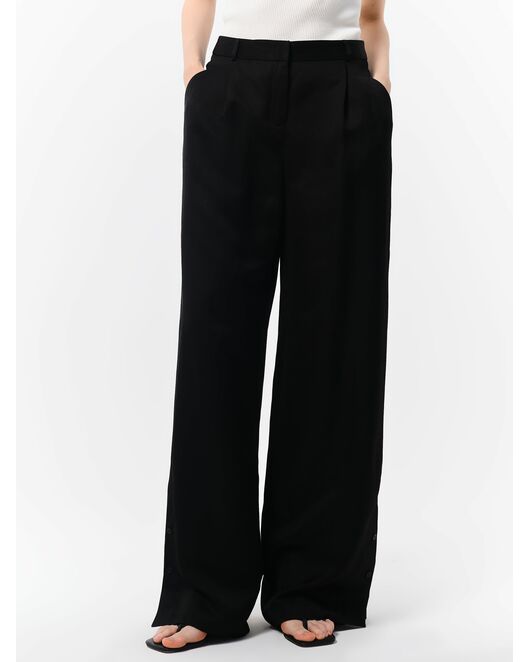 Широкие брюки с хлястиками черный от byME 