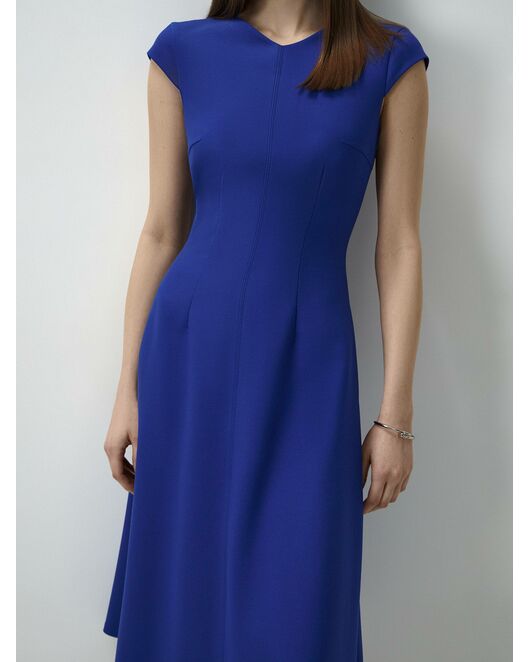 Платье-миди с карманами синее от ByME 