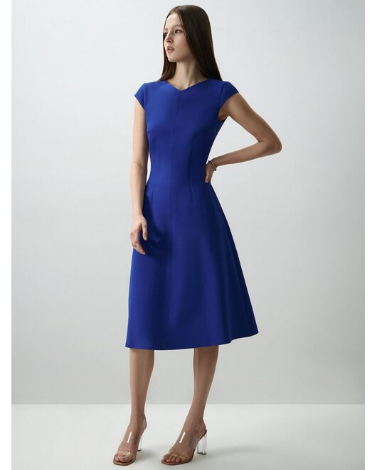 Платье-миди с карманами синее от ByME 