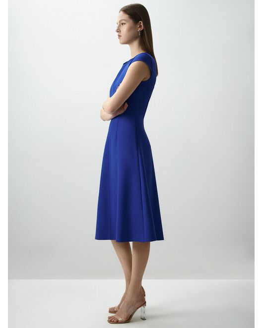 Платье-миди с карманами синее от ByME 