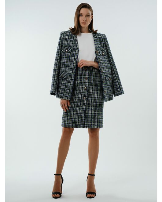 Клетчатая юбка из твида от byME  Клетчатая юбка из твида от byME