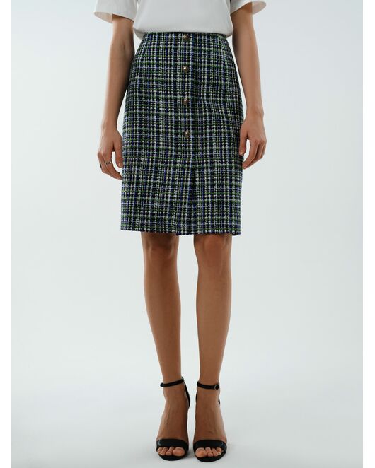 Клетчатая юбка из твида от byME  Клетчатая юбка из твида от byME