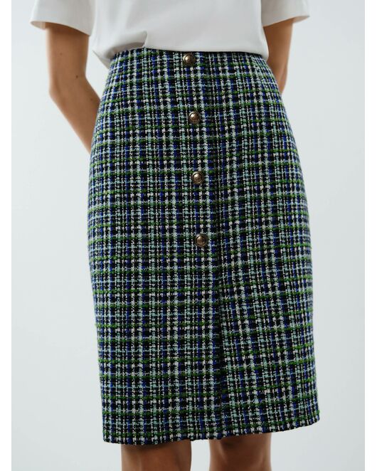 Клетчатая юбка из твида от byME  Клетчатая юбка из твида от byME