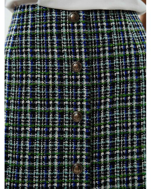 Клетчатая юбка из твида от byME  Клетчатая юбка из твида от byME