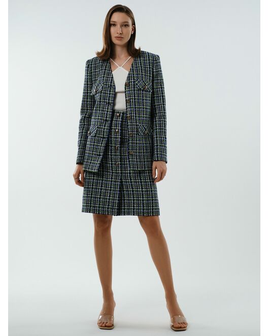 Клетчатая юбка из твида от byME  Клетчатая юбка из твида от byME